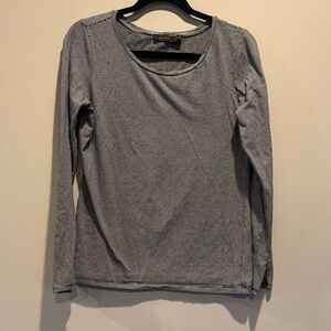 The Limited Black and White Thin Striped Long Sleeve Top